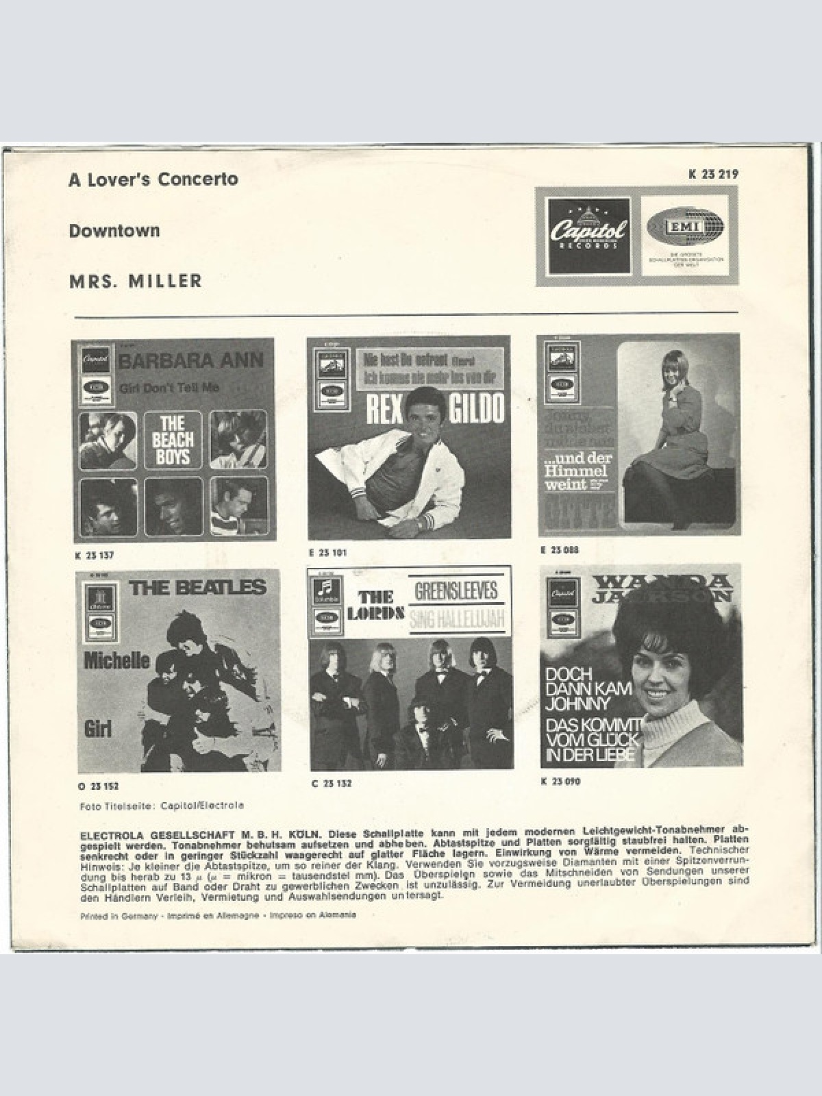 Vinyl / Mrs. Elva Miller - A Lover's Concerto / Downtown
