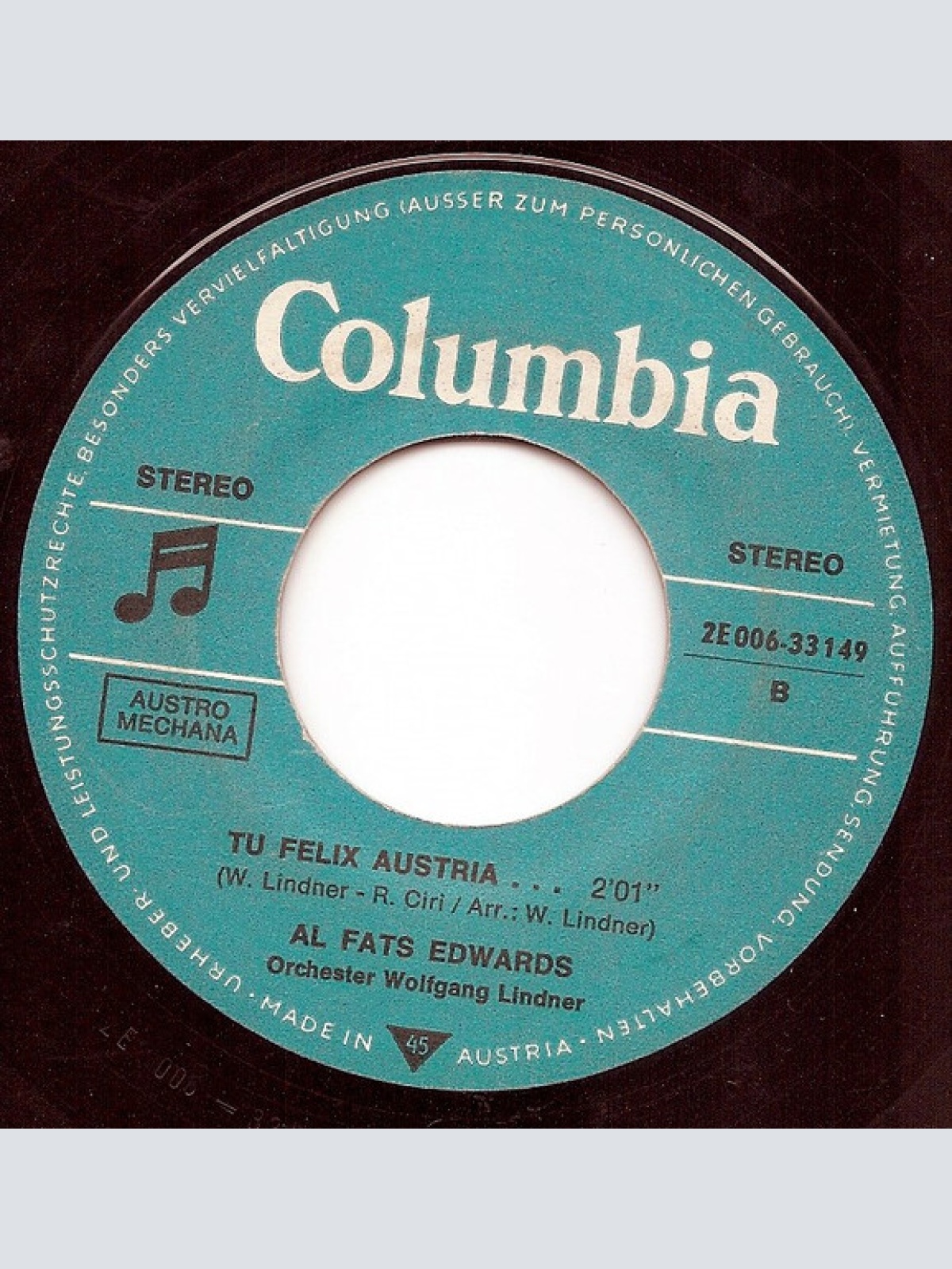 Vinyl / Al "Fats" Edwards - Schatzi, Spatzi, Schnuckiputzi, Du Bist Viel Zu Dick