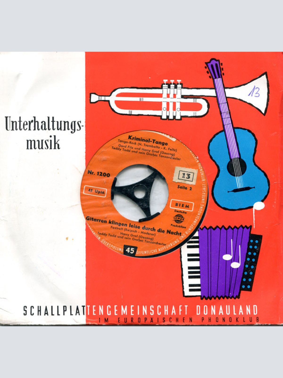 Vinyl / Harry Graf / Rainer Bertram / Gerd Fitz - Unter Fremden Sternen / Jenny Jo / Kriminal Tango / Gitarren Klingen Leise Durch Die Nacht