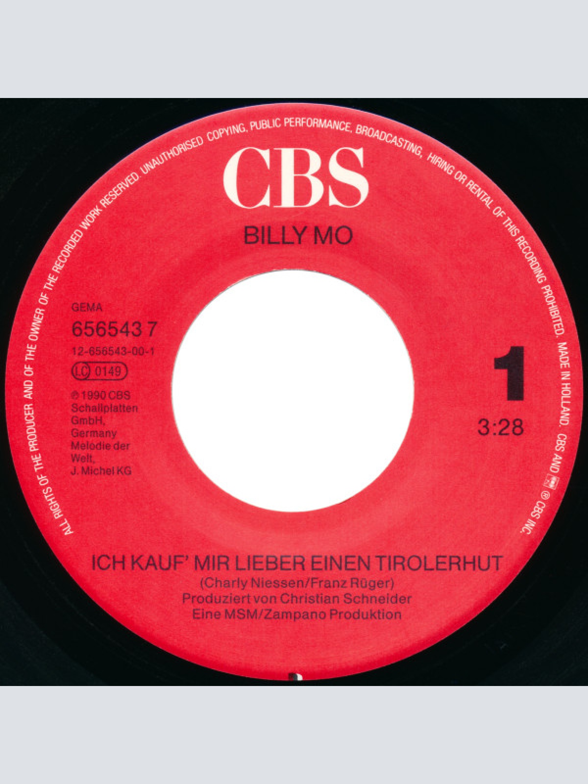 Vinyl / Billy Mo - Ich Kauf' Mir Lieber Einen Tirolerhut (Der Wirtschaftswunder-Mix)