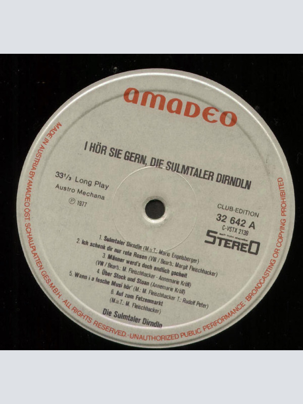 Vinyl / Sulmtaler Dirndln - I Hör Sie Gern, Die Sulmtaler Dirndln