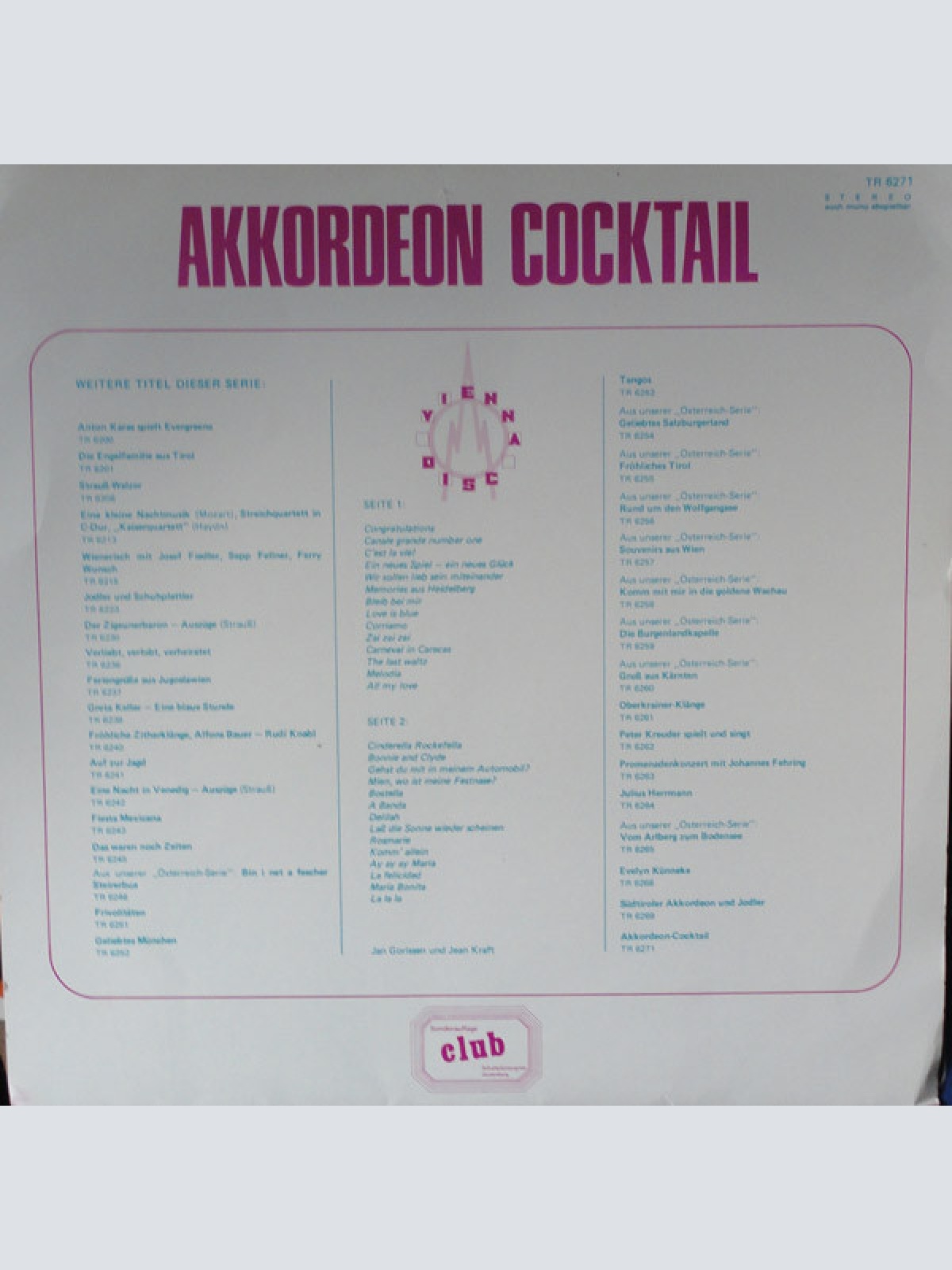 Vinyl / Jan Gorissen Und Jean Kraft - Akkordeon Cocktail