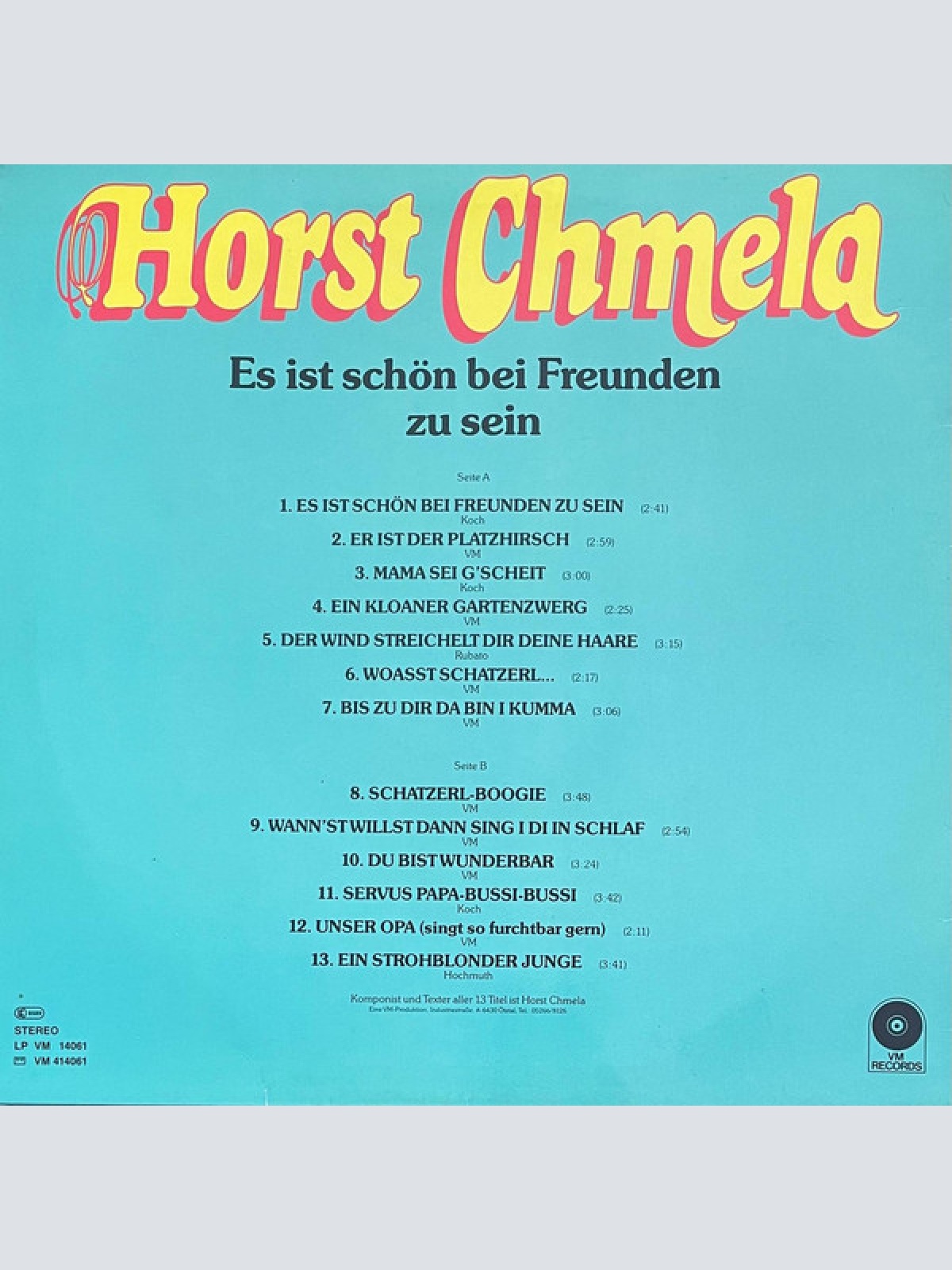 Vinyl / Horst Chmela - Es Ist Schön Bei Freunden Zu Sein