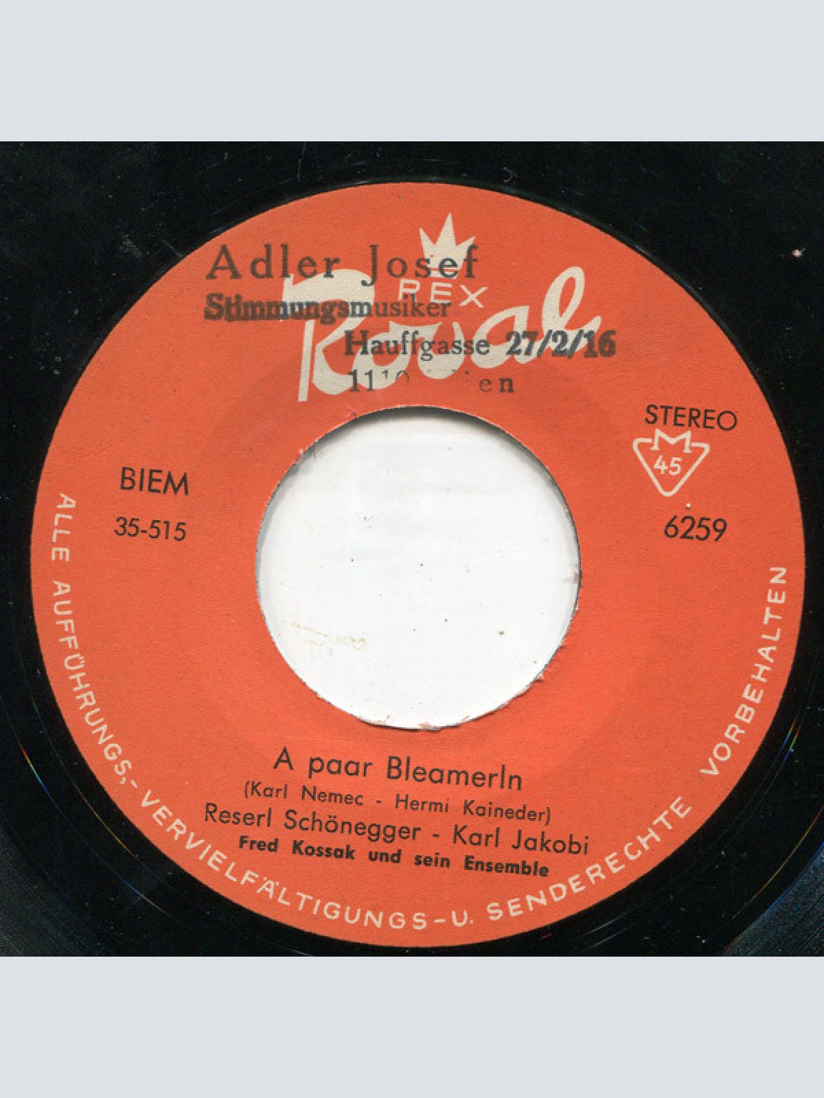Vinyl / Reserl Schönegger - Karl Jakobi* - A Paar Bleamerln / Es Gibt So Vieles...