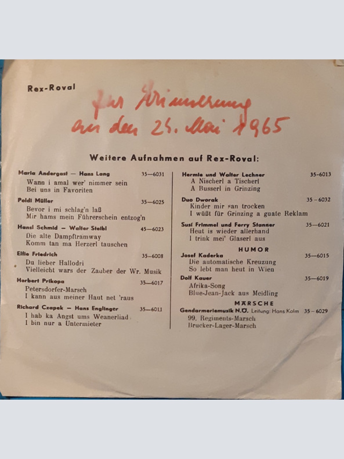 Vinyl / Die Wiener Spazierer - Die Musikalische Fahrschule / Die Lenkerprüfung