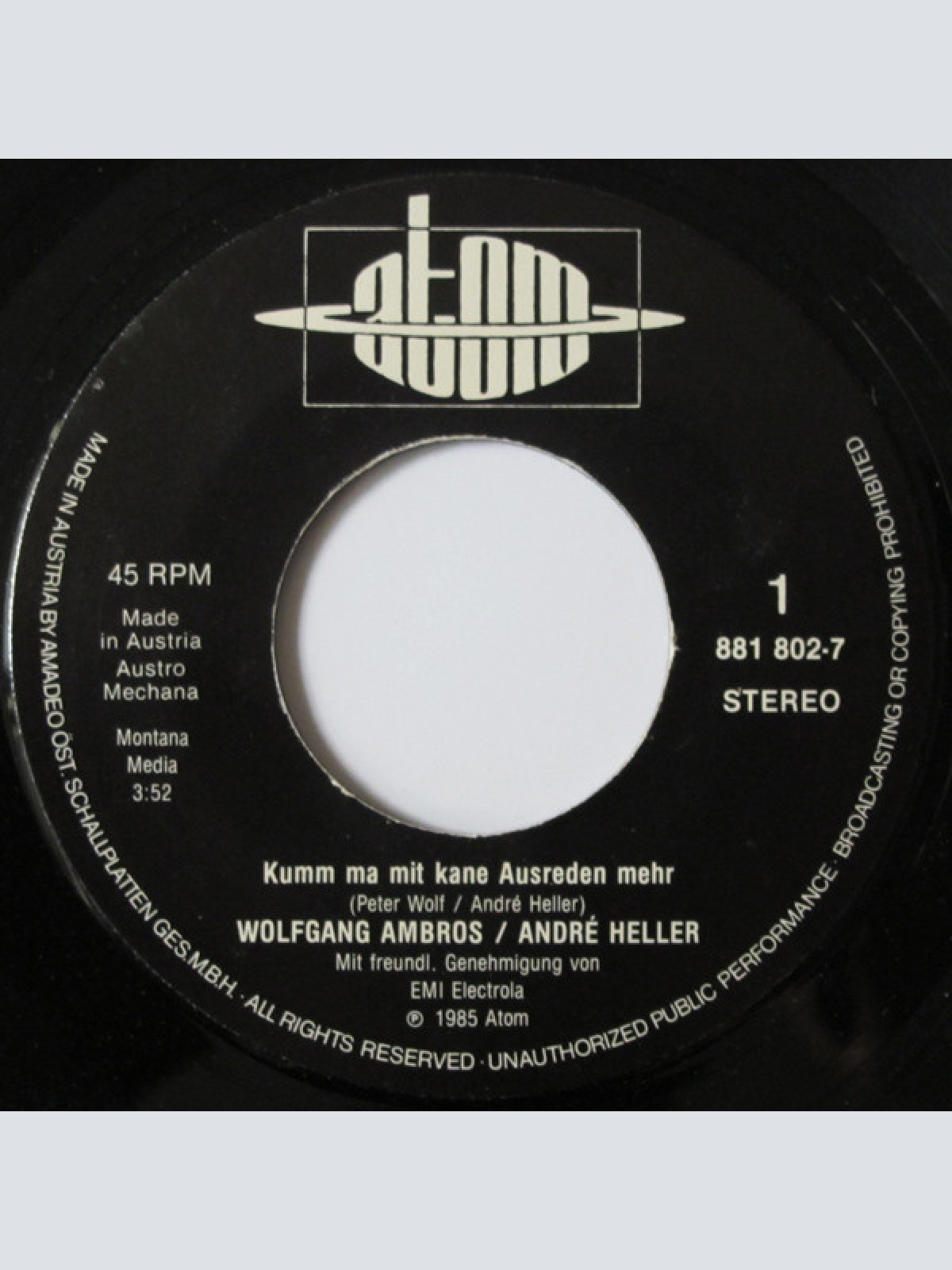 Vinyl / Wolfgang Ambros / André Heller - Kumm Ma Mit Kane Ausreden Mehr
