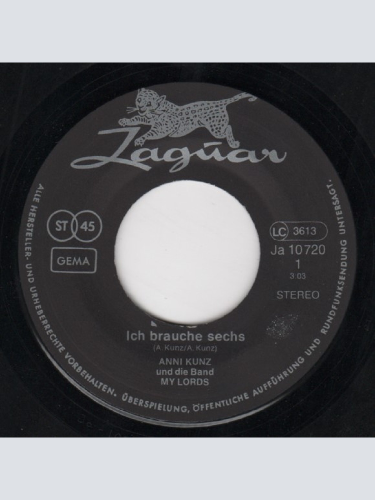 Vinyl / Anni Kunz Und Die Band My Lords - Ich Brauche Sechs