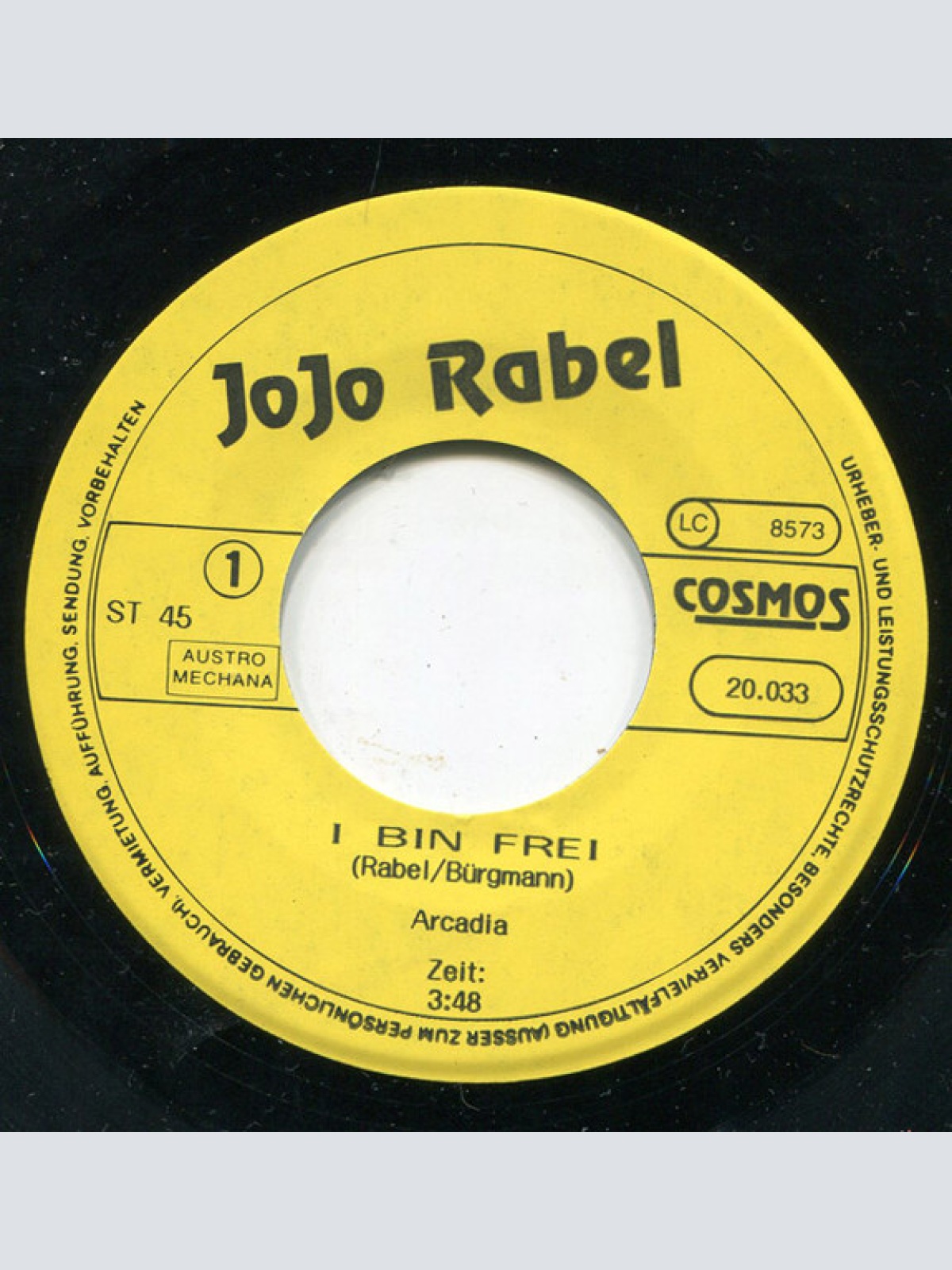 Vinyl / Jojo Rabel* - I Bin Frei