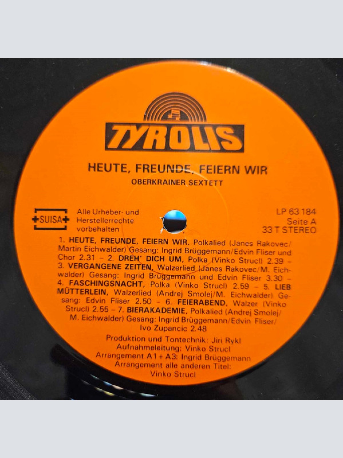 Vinyl / Orig. Oberkrainer Sextett* Mit Ingrid Brüggeman* Und Edvin Fliser - Heute Freunde Feiern Wir