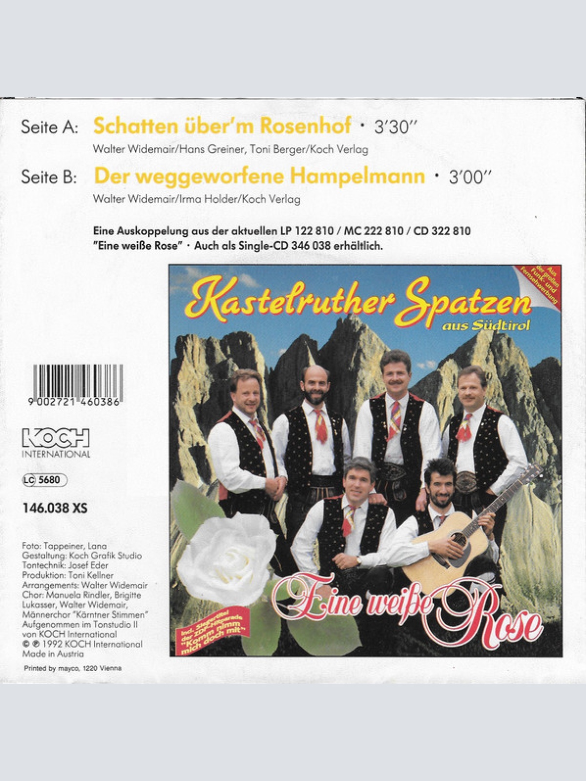 Vinyl / Kastelruther Spatzen - Schatten Über'm Rosenhof