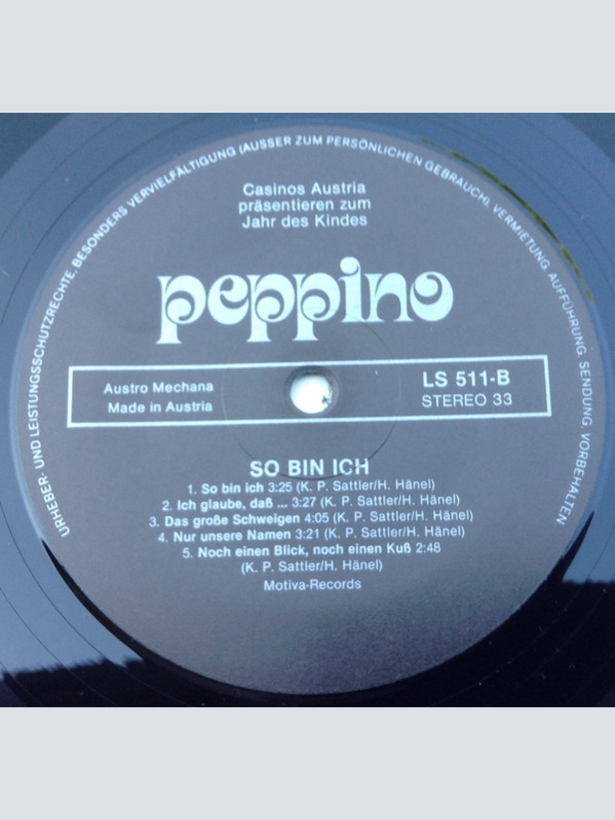 Vinyl / Peppino* - So Bin Ich