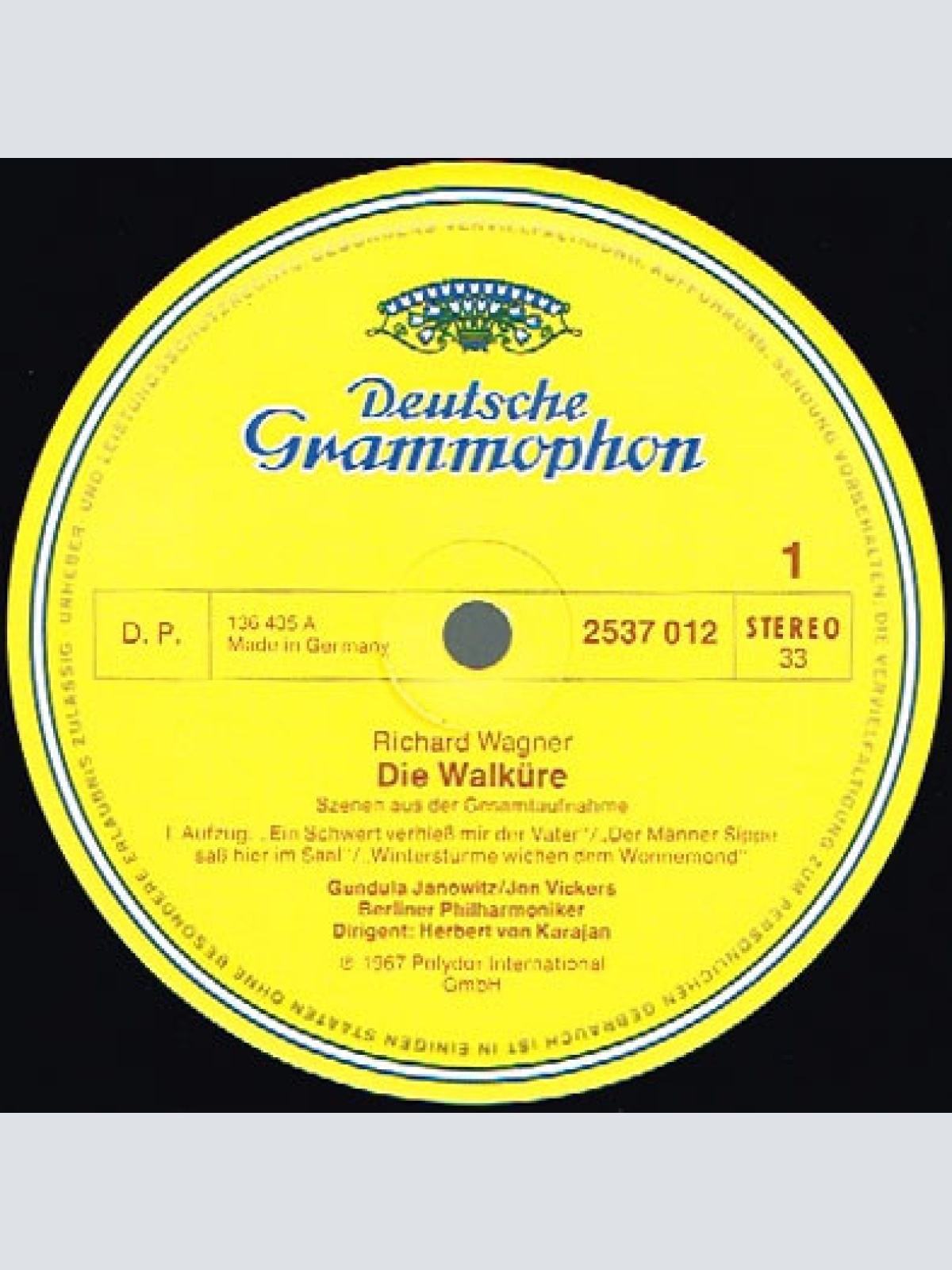 Vinyl / Richard Wagner - Gundula Janowitz, Régine Crespin, Thomas Stewart (2), Jon Vickers, Berliner Philharmoniker, Herbert von Karajan - Die Walküre