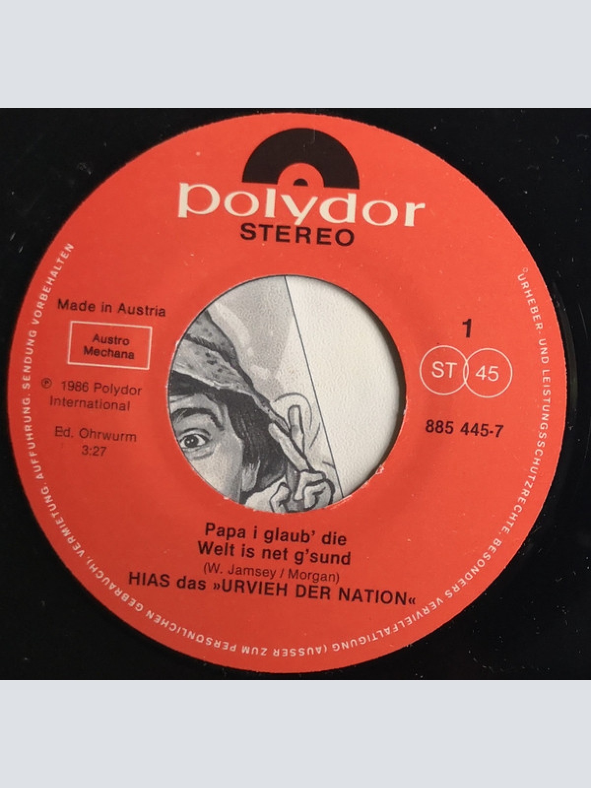 Vinyl / Hias - Papa I Glaub' Die Welt Is Net G'sund / Schwarzer Peter