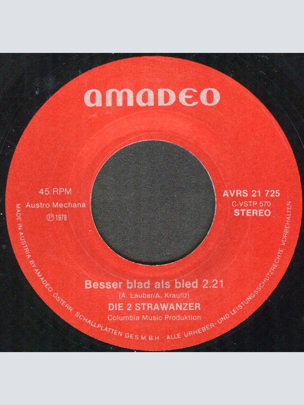 Vinyl / Die 2 Strawanzer - Ans Müssen's Wissen