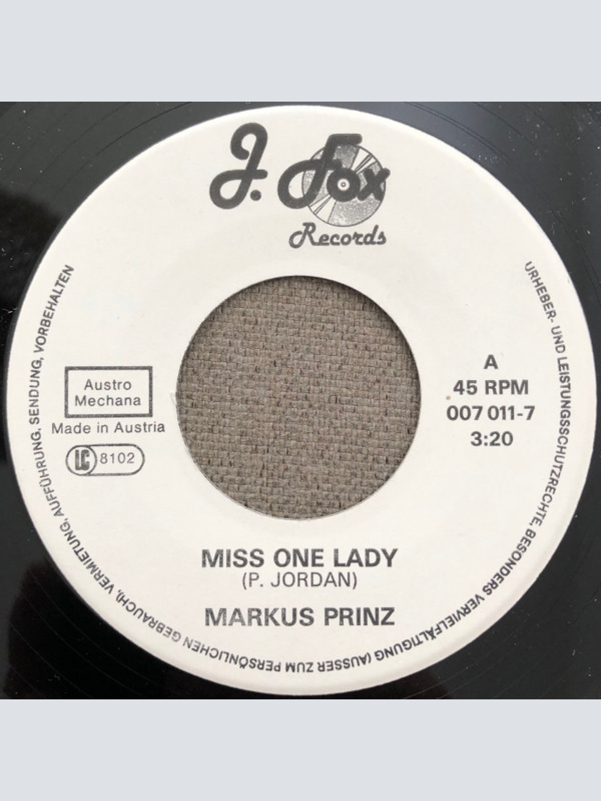 Vinyl / Markus Prinz - Miss One Lady / Ich Will Dich