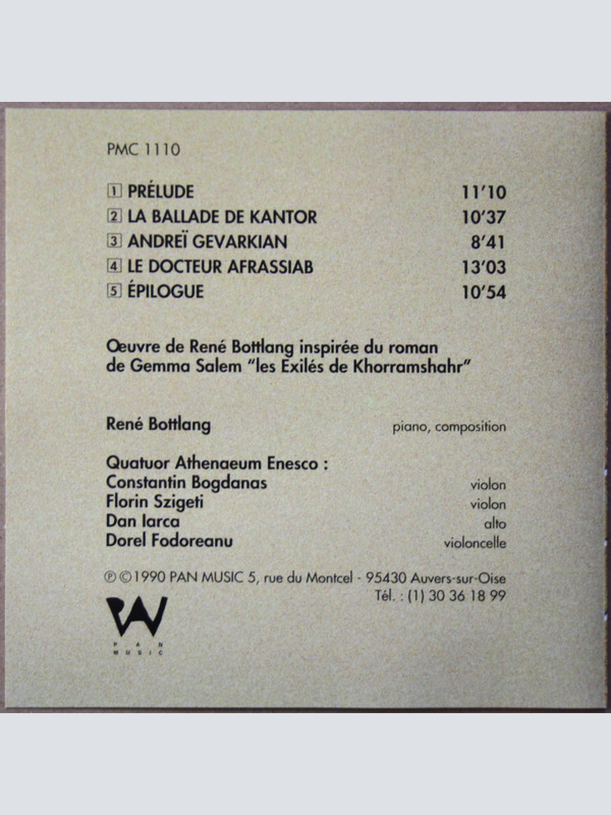 CD / René Bottlang - Exilés
