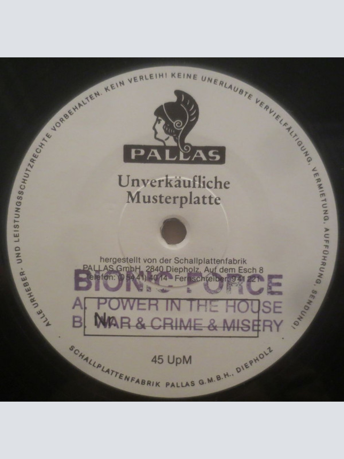 Vinyl / Bionic Force - Power In The House