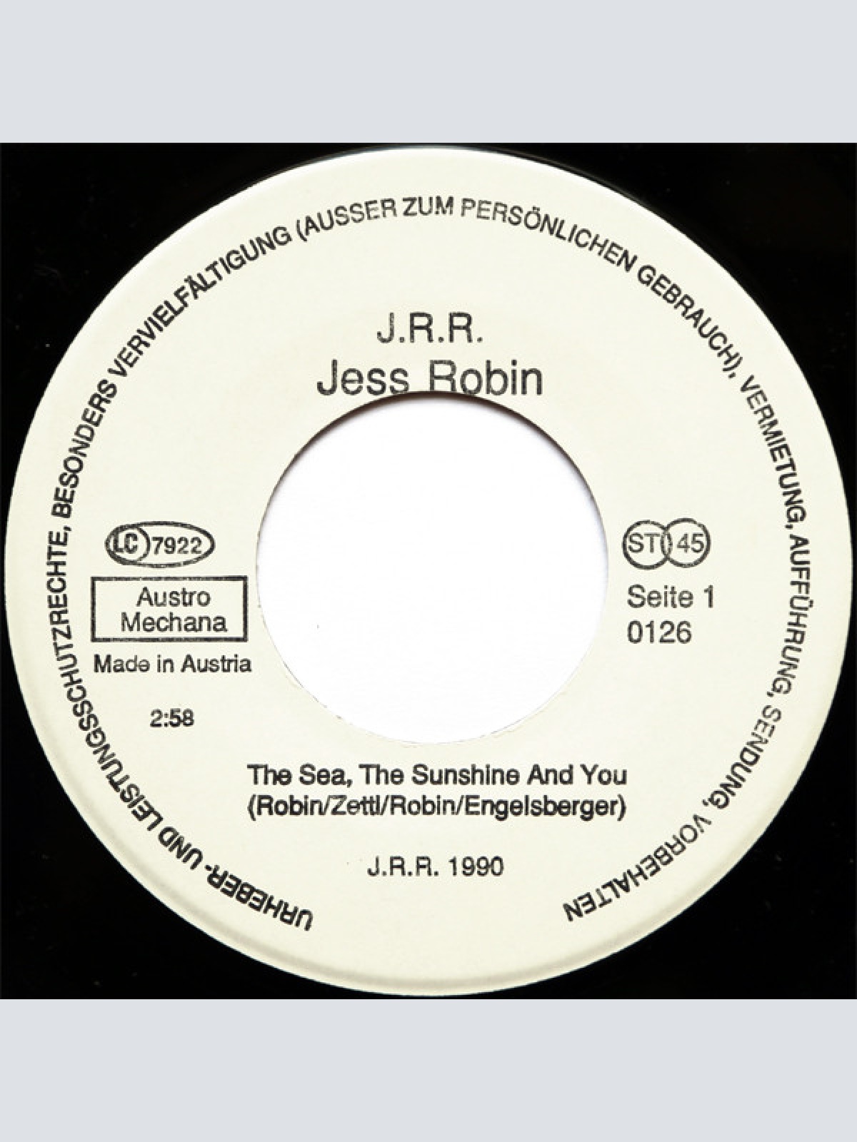 Vinyl / Jess Robin - The Sea, The Sunshine And You