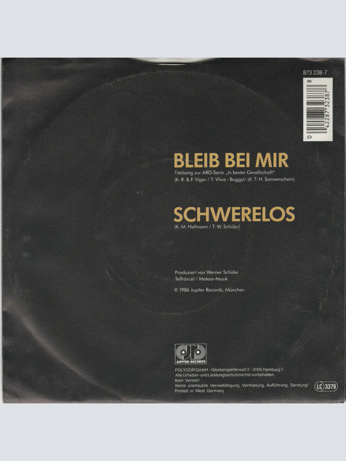 Vinyl / Ingrid Peters - Bleib Bei Mir (Titelmusik Zur ARD Serie In Bester Gesellschaft)