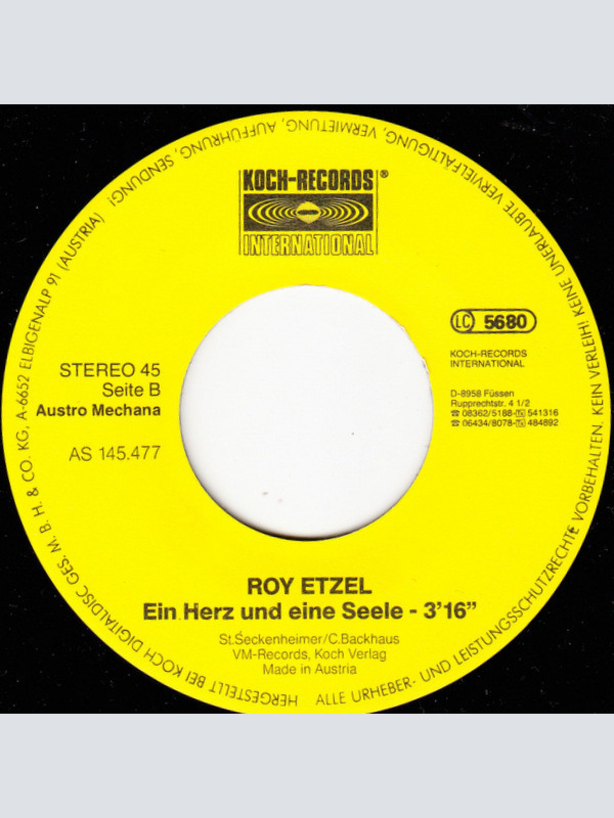 Vinyl / Roy Etzel - Alpenserenade