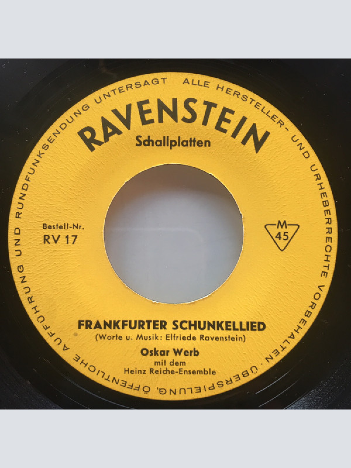 Vinyl / Oskar Werb - Frankfurter Schunkellied / Frankfurter Ebbelweinlied