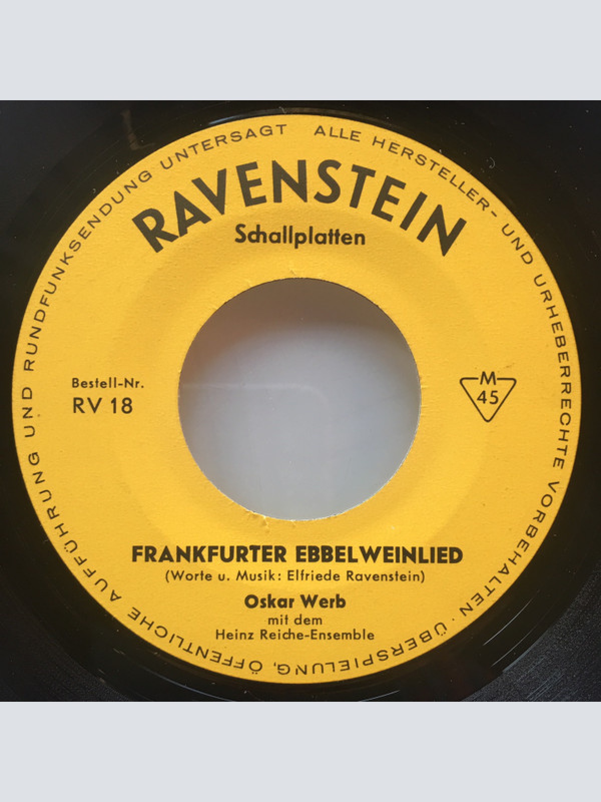 Vinyl / Oskar Werb - Frankfurter Schunkellied / Frankfurter Ebbelweinlied