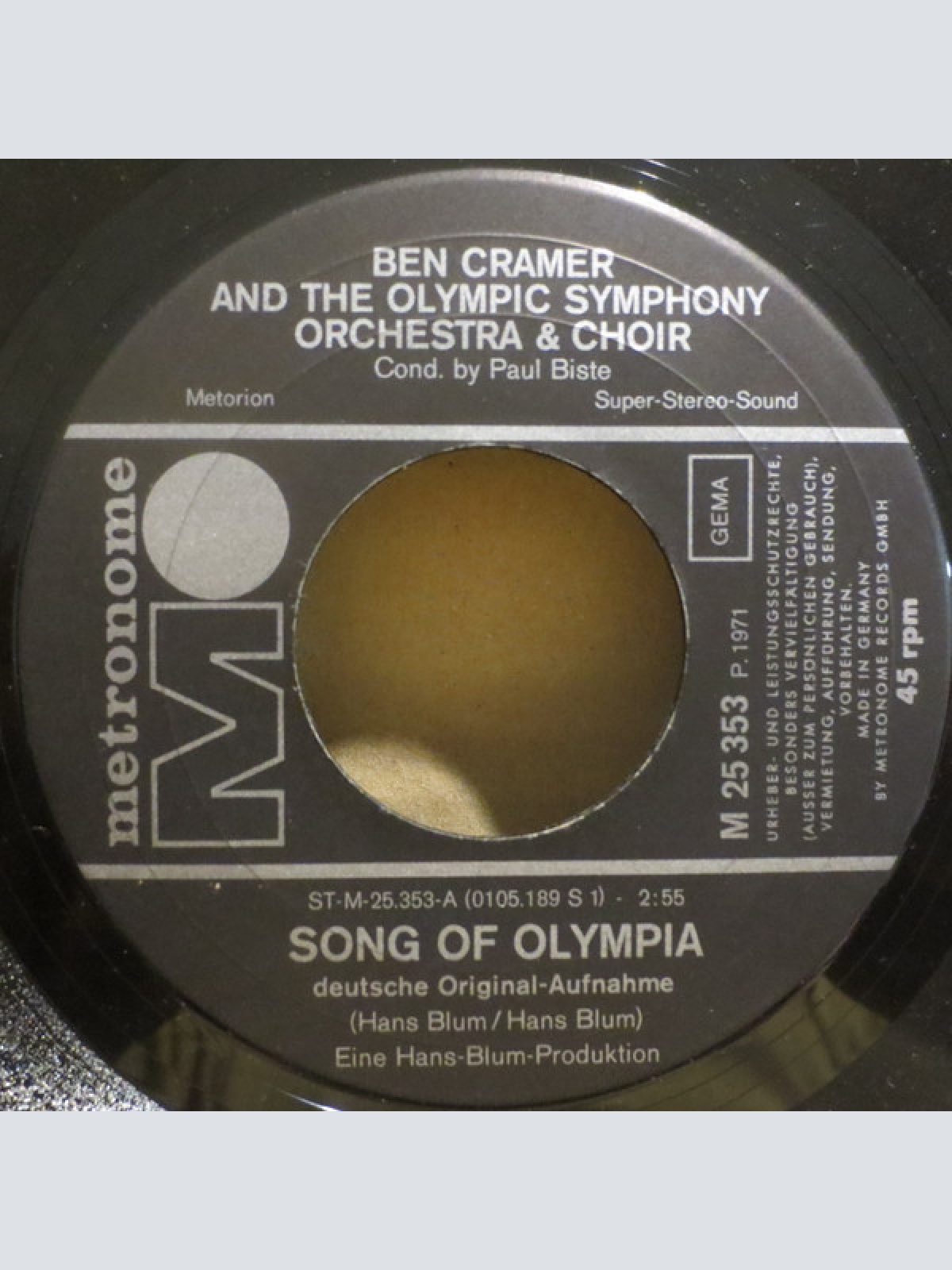 Vinyl / Ben Cramer, The Olympic Symphony Orchestra & Choir - Song Of Olympia