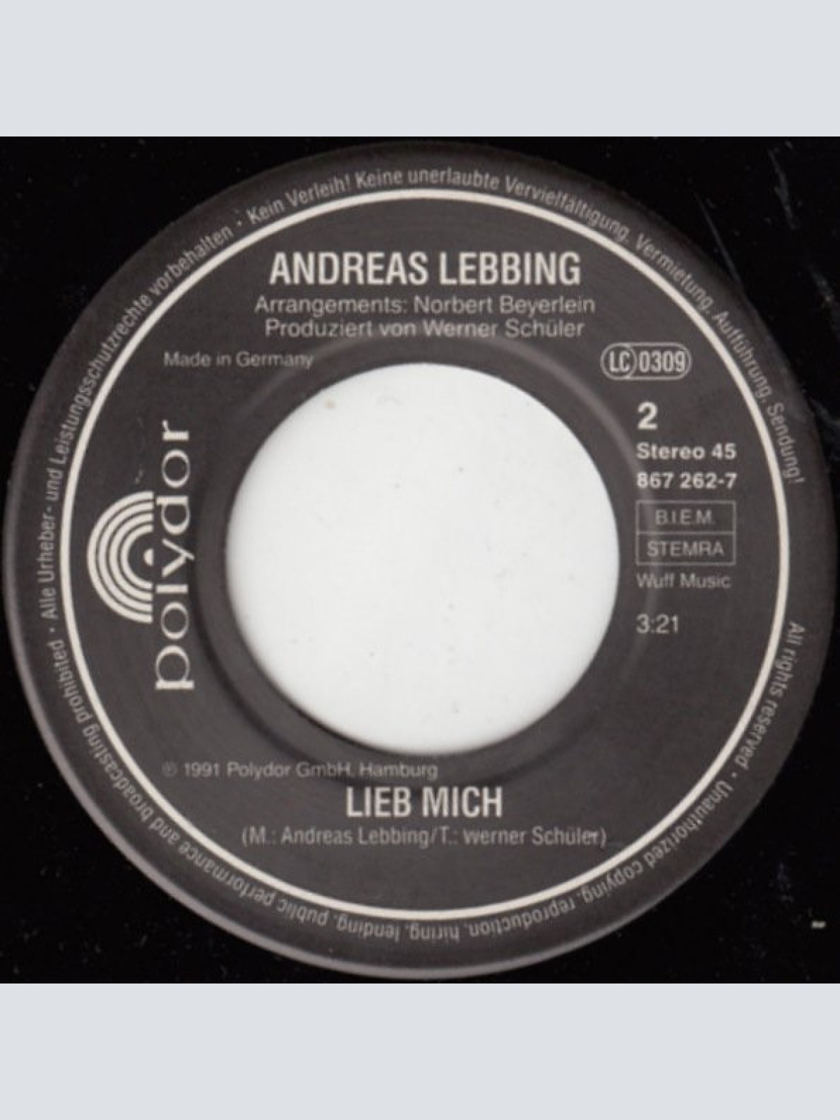 Vinyl / Andreas Lebbing - Dann Träume Ich Mir Flügel An