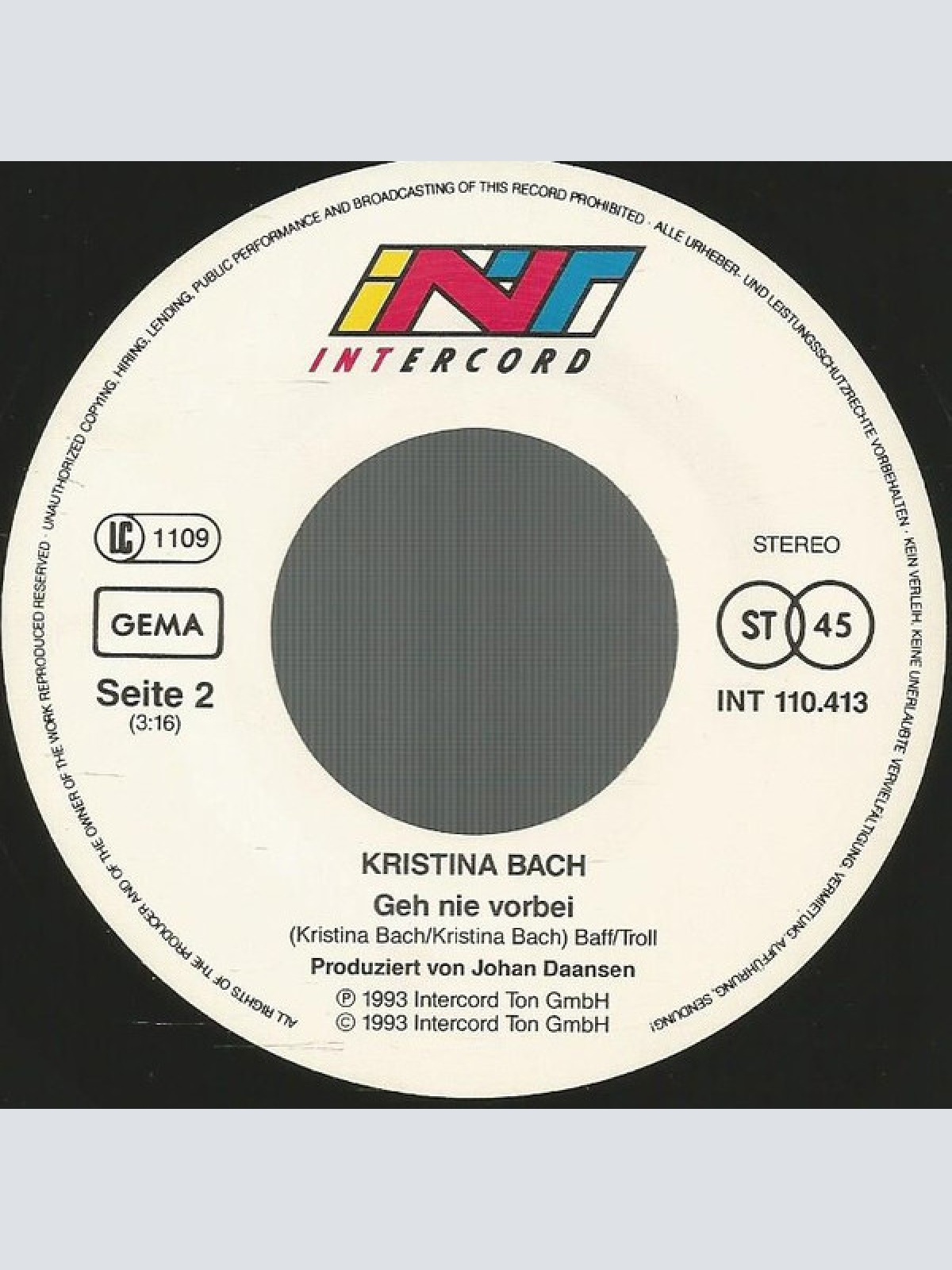 Vinyl / Kristina Bach - Ich Will Nicht Länger Dein Geheimnis Sein