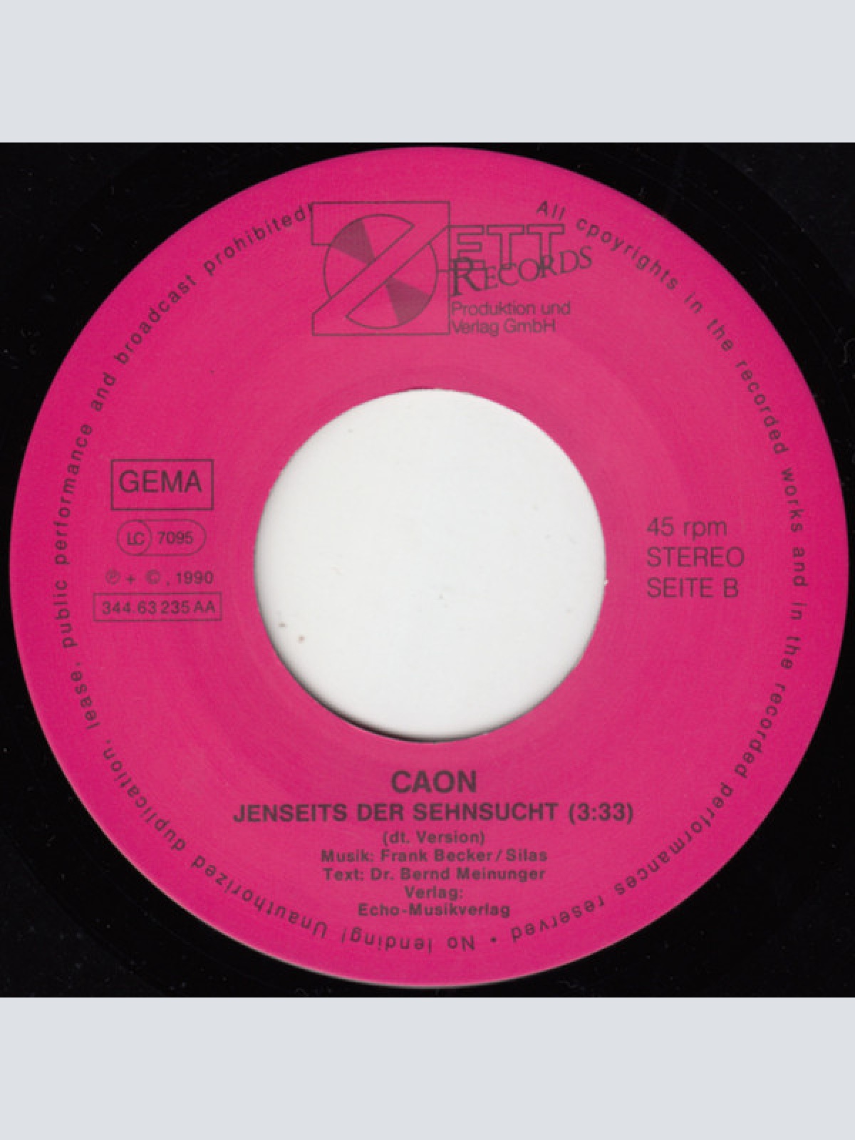 Vinyl / Caon* - Ciao, Ciao Mia Bella