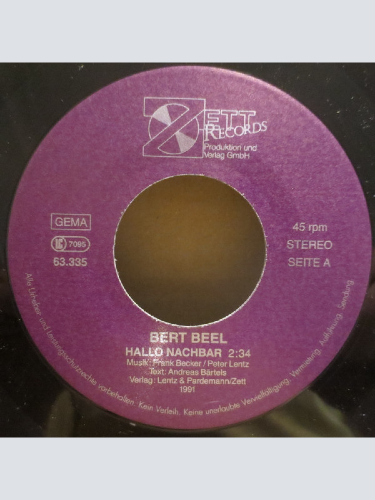 Vinyl / Bert Beel - Hallo Nachbar