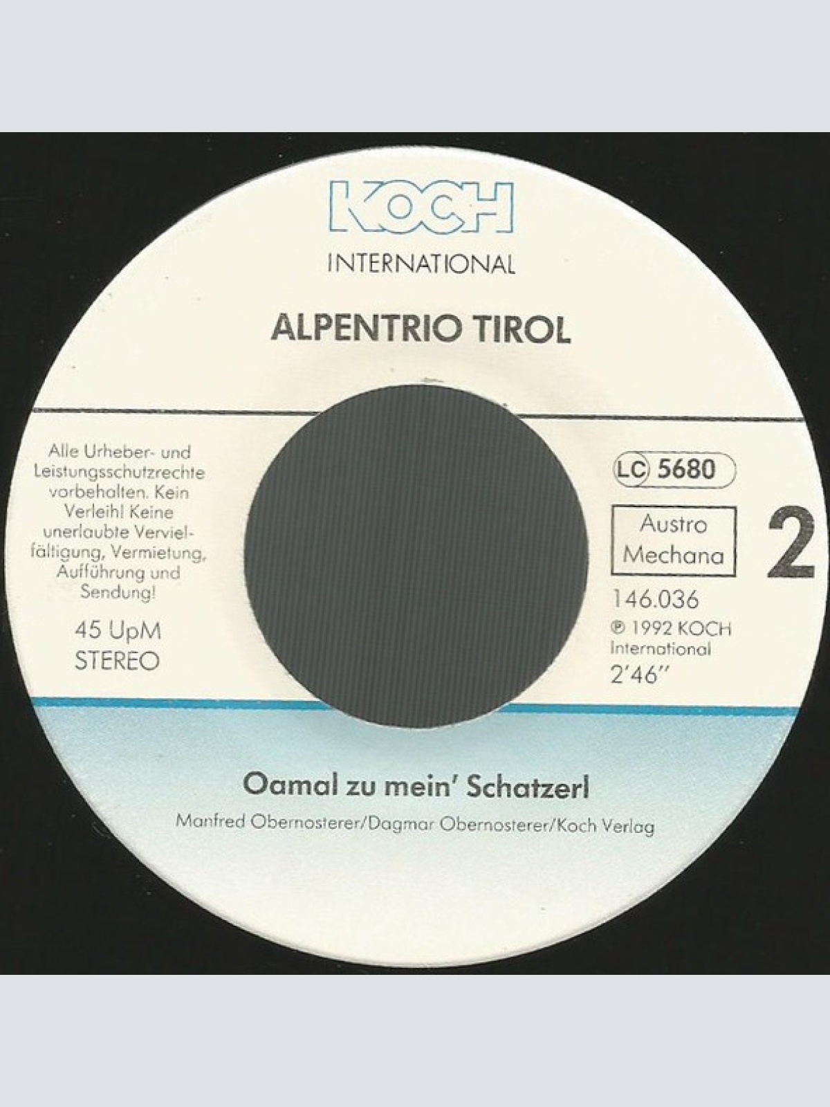Vinyl / Alpentrio Tirol - Ich Freu' Mich Schon Auf Dich