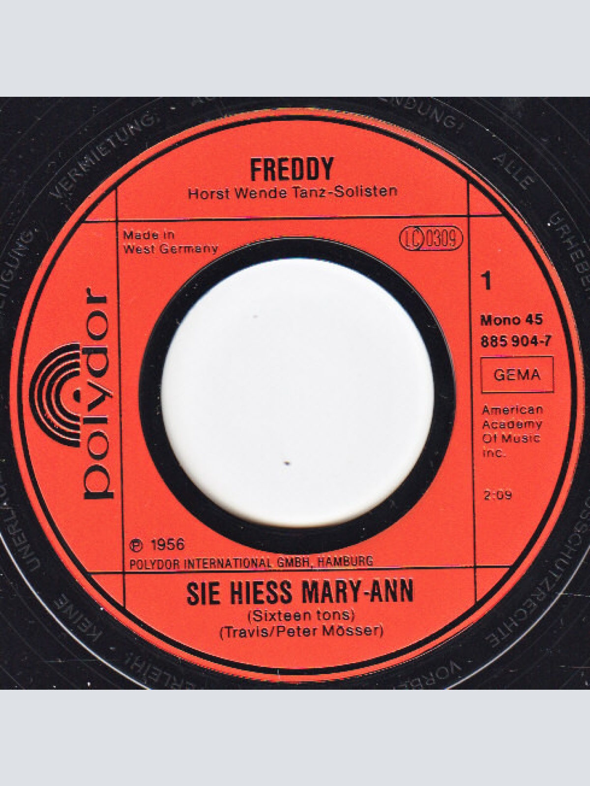 Vinyl / Freddy Quinn - Sie Hieß Mary-Ann