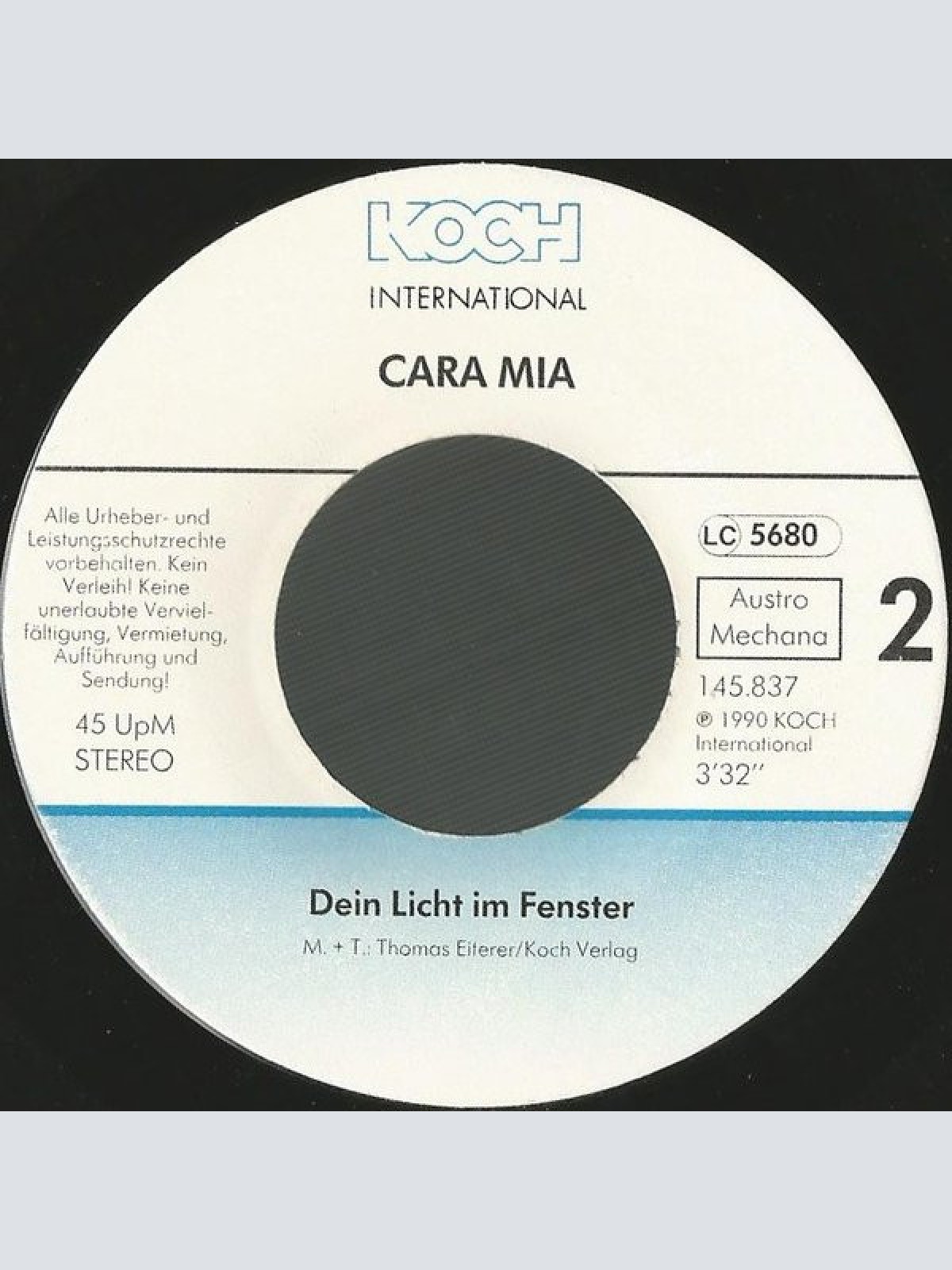 Vinyl / Cara Mia - Ich Fahr' Richtung Süden