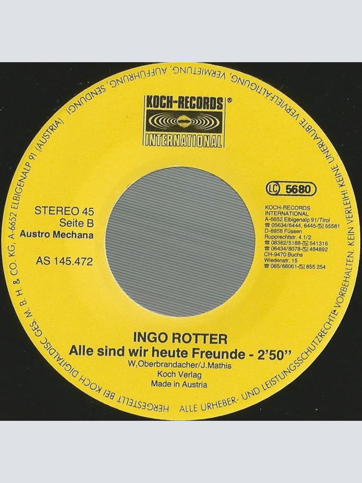 Vinyl / Ingo Rotter - Am 1. Da Isch Zahltag