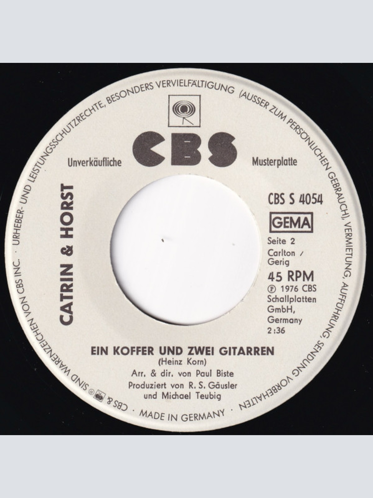 Vinyl / Catrin & Horst - Im Alten Schloß Zu Heidelberg