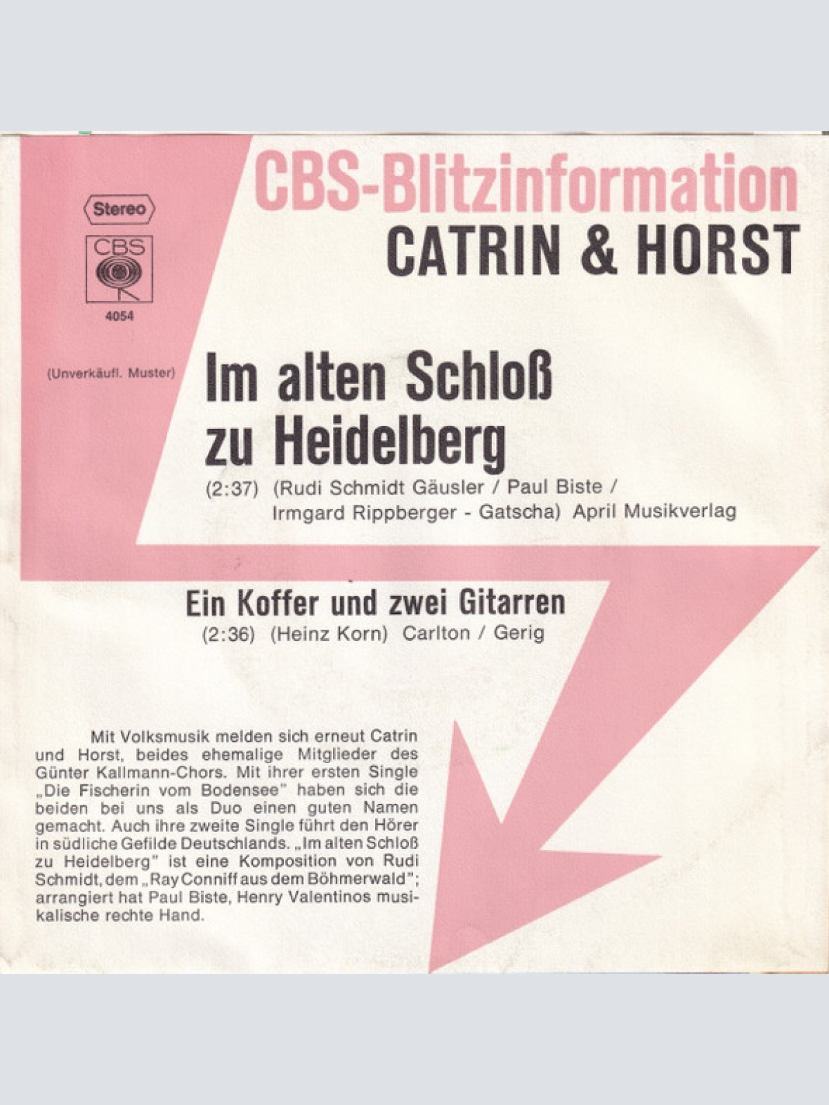 Vinyl / Catrin & Horst - Im Alten Schloß Zu Heidelberg