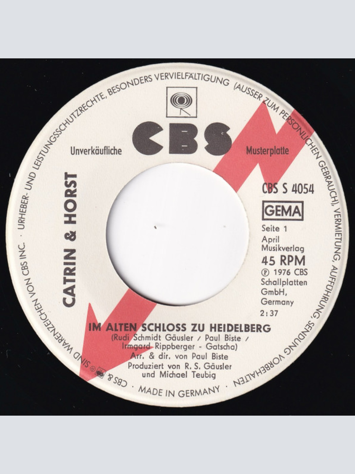 Vinyl / Catrin & Horst - Im Alten Schloß Zu Heidelberg