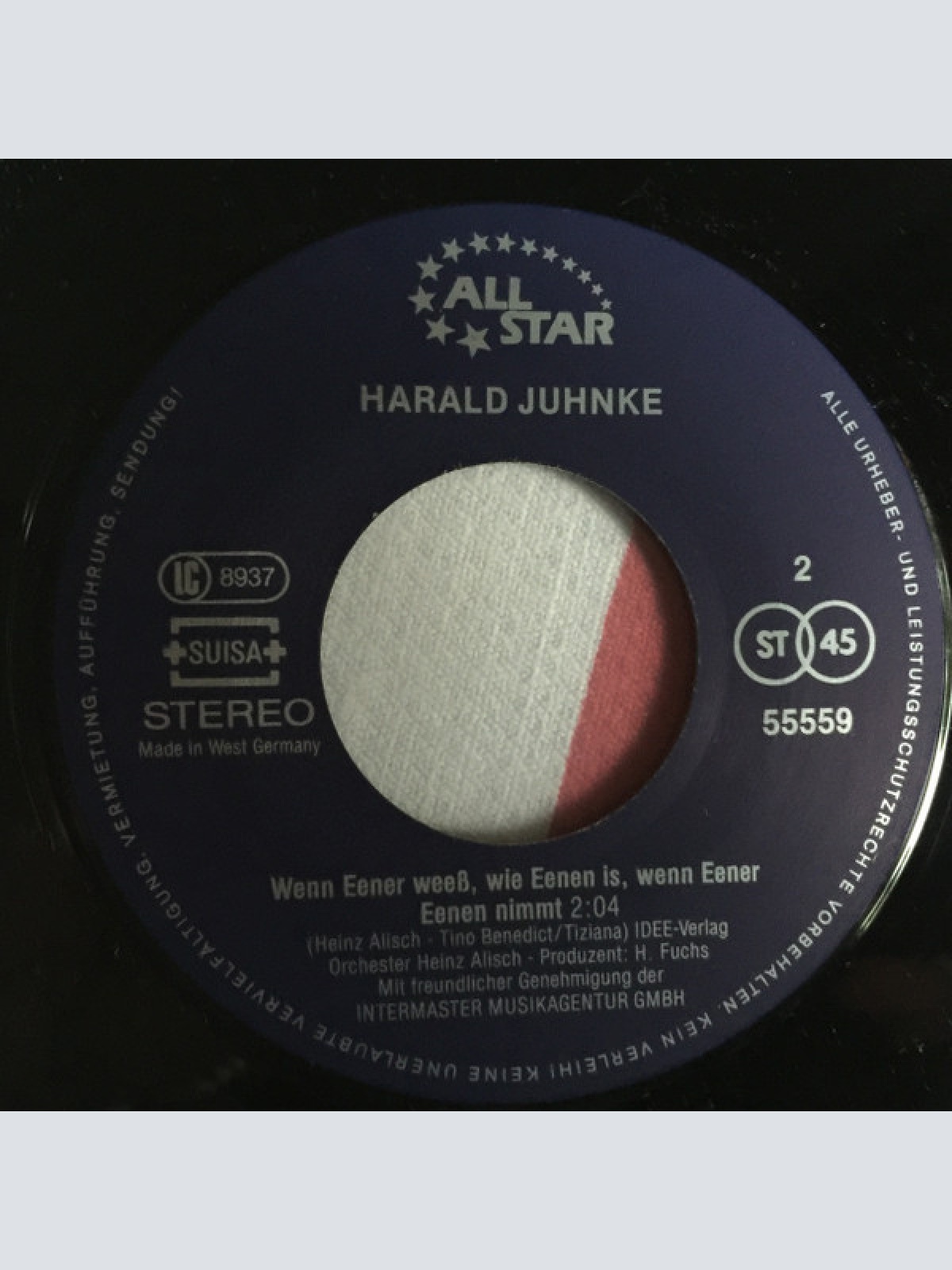 Vinyl / Harald Juhnke - Ick Liebe Dir, Ick Liebe Dich, Ick Lieb' Euch Alle Beede