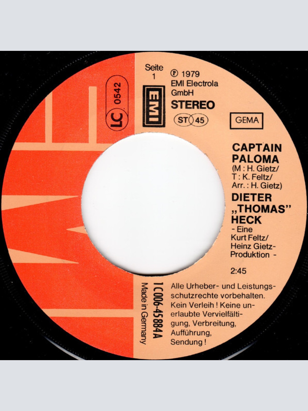 Vinyl / Dieter Thomas Heck - Captain Paloma