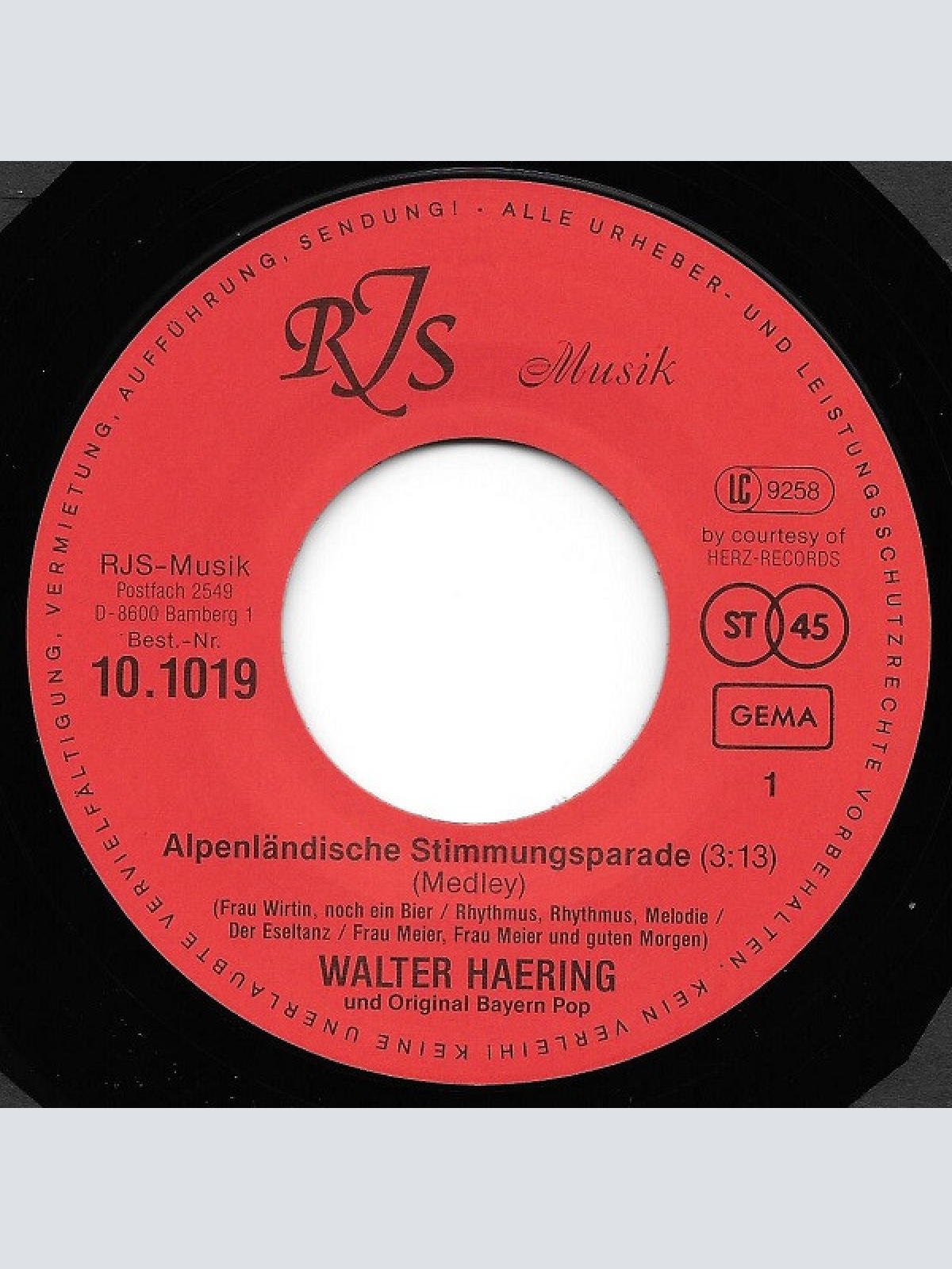 Vinyl / Walter Häring Und Original Bayern Pop - Alpenlänische Stimmungsparade / Das Letzte Fass