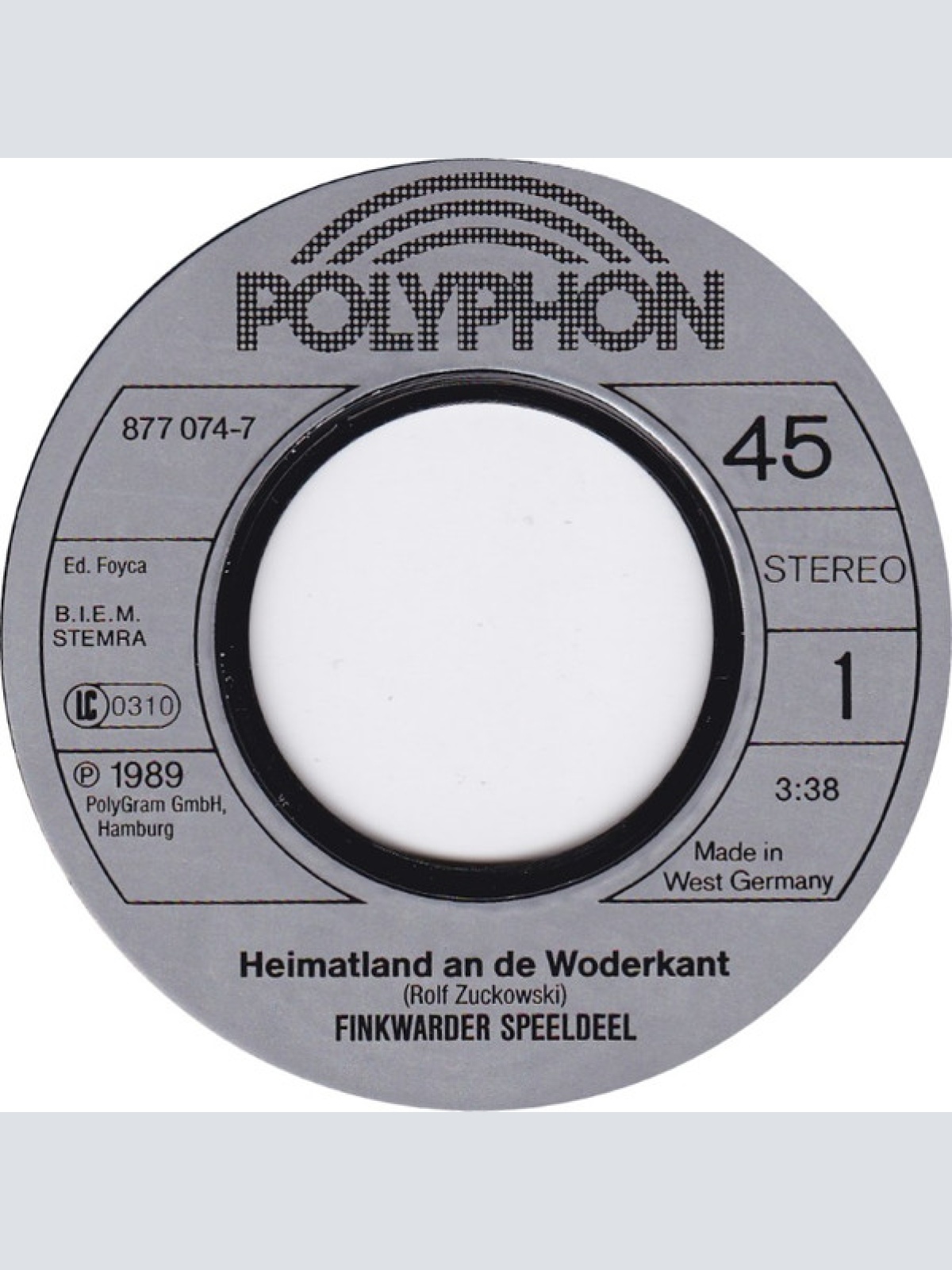 Vinyl / Finkwarder Speeldeel - Heimatland An De Woderkant / Auf Wiedersehn