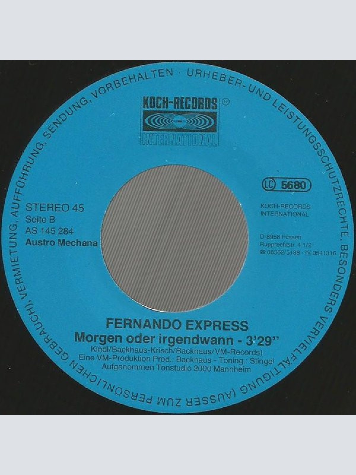 Vinyl / Fernando Express - Morgen Oder Irgendwann / Keiner Da Herzliche Grüße Von Ibiza
