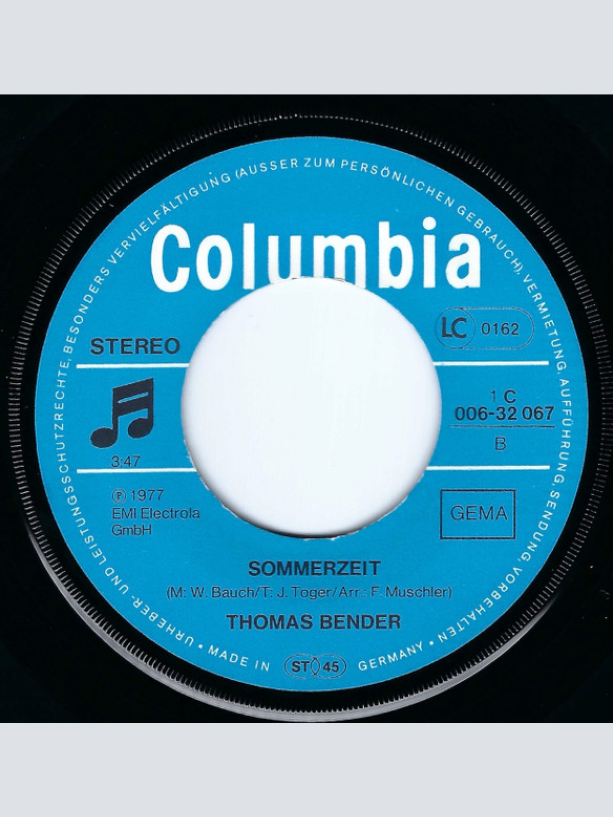 Vinyl / Thomas Bender (2) - Denn Ich Bleibe Für Immer Bei Dir