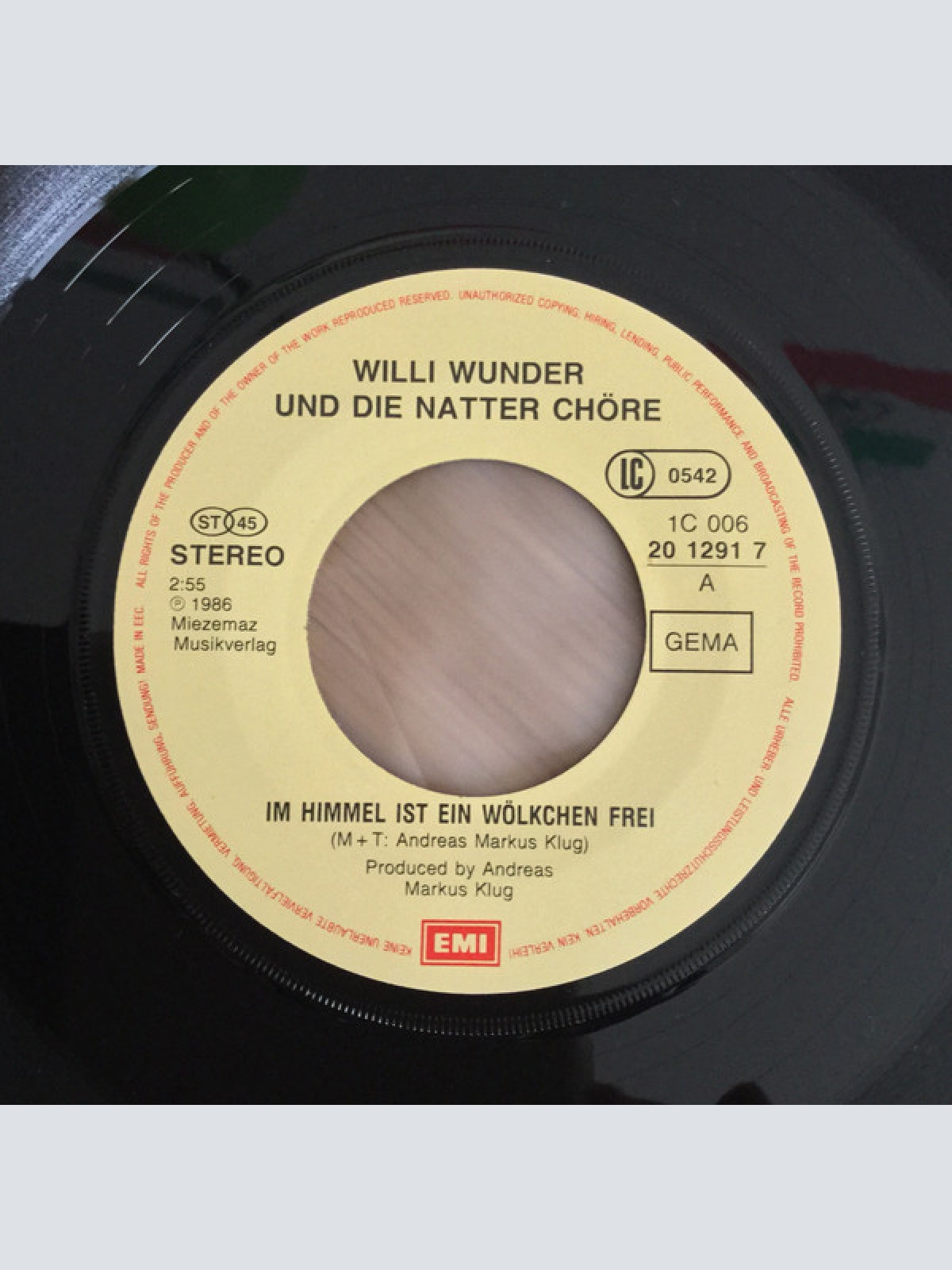 Vinyl / Willi Wunder Und Die Natter Chöre - Im Himmel Ist Ein Wölkchen Frei