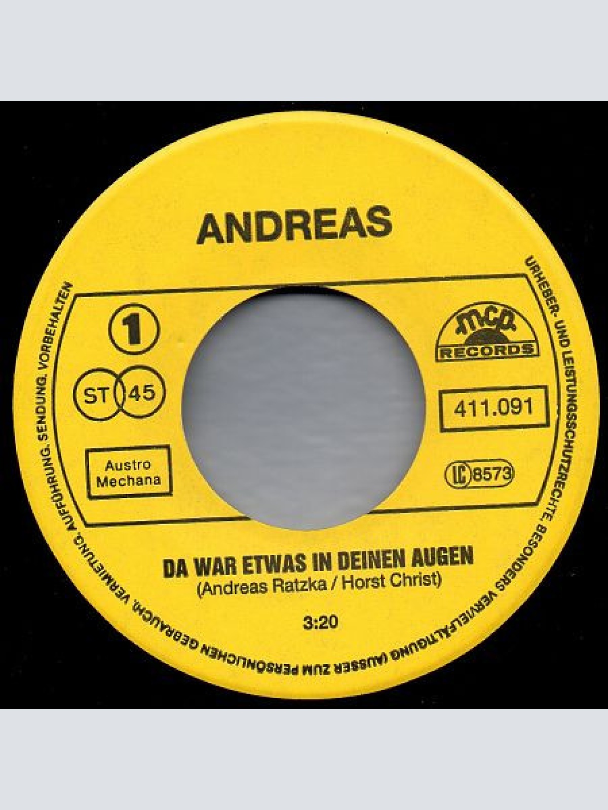 Vinyl / Andreas* - Da War Etwas In Deinen Augen