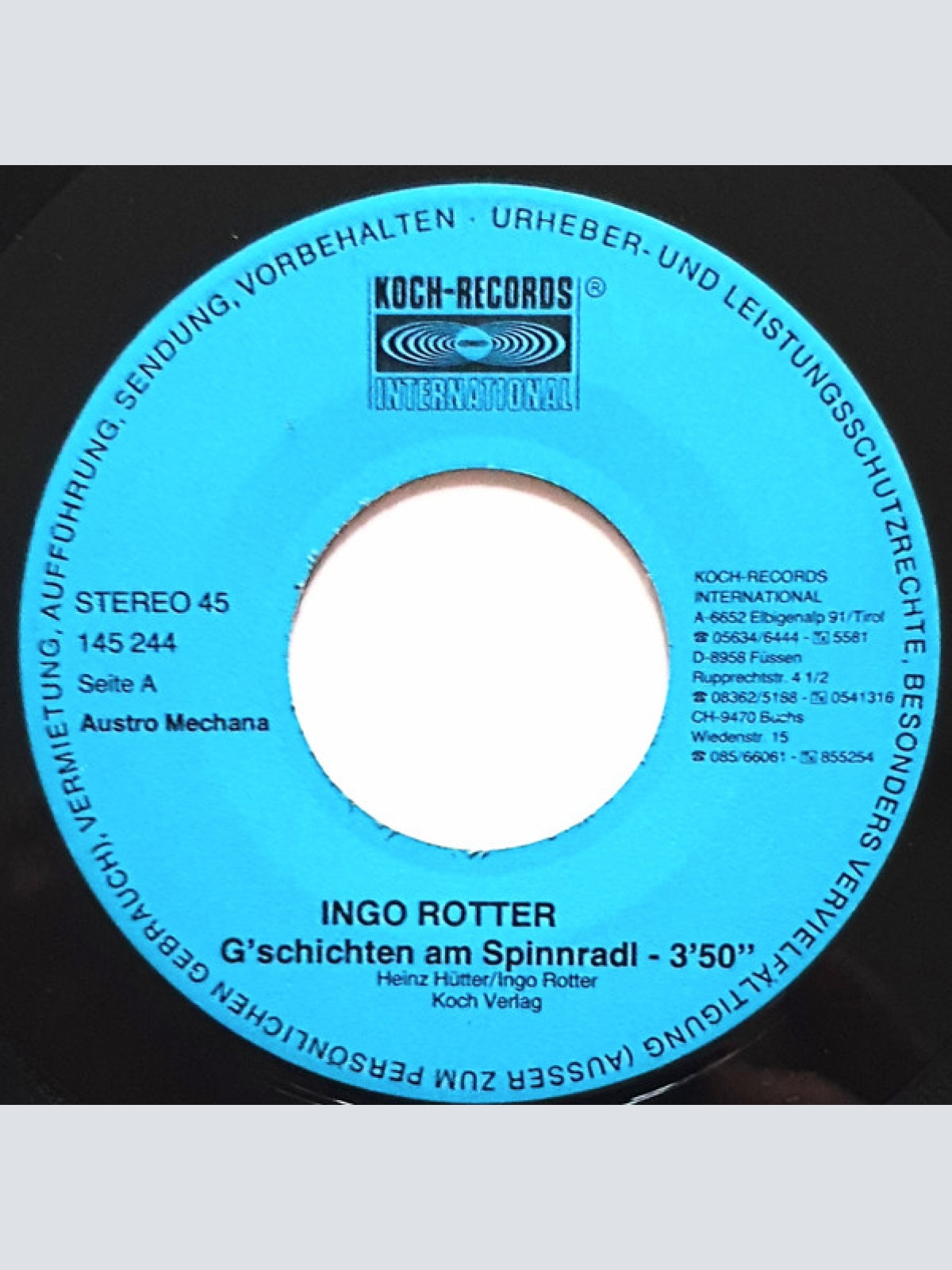 Vinyl / Ingo Rotter - G'schichten Am Spinnradl / I Mag Di Und Du Magst Mi