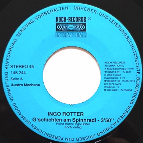 Vinyl / Ingo Rotter - G'schichten Am Spinnradl / I Mag Di Und Du Magst Mi
