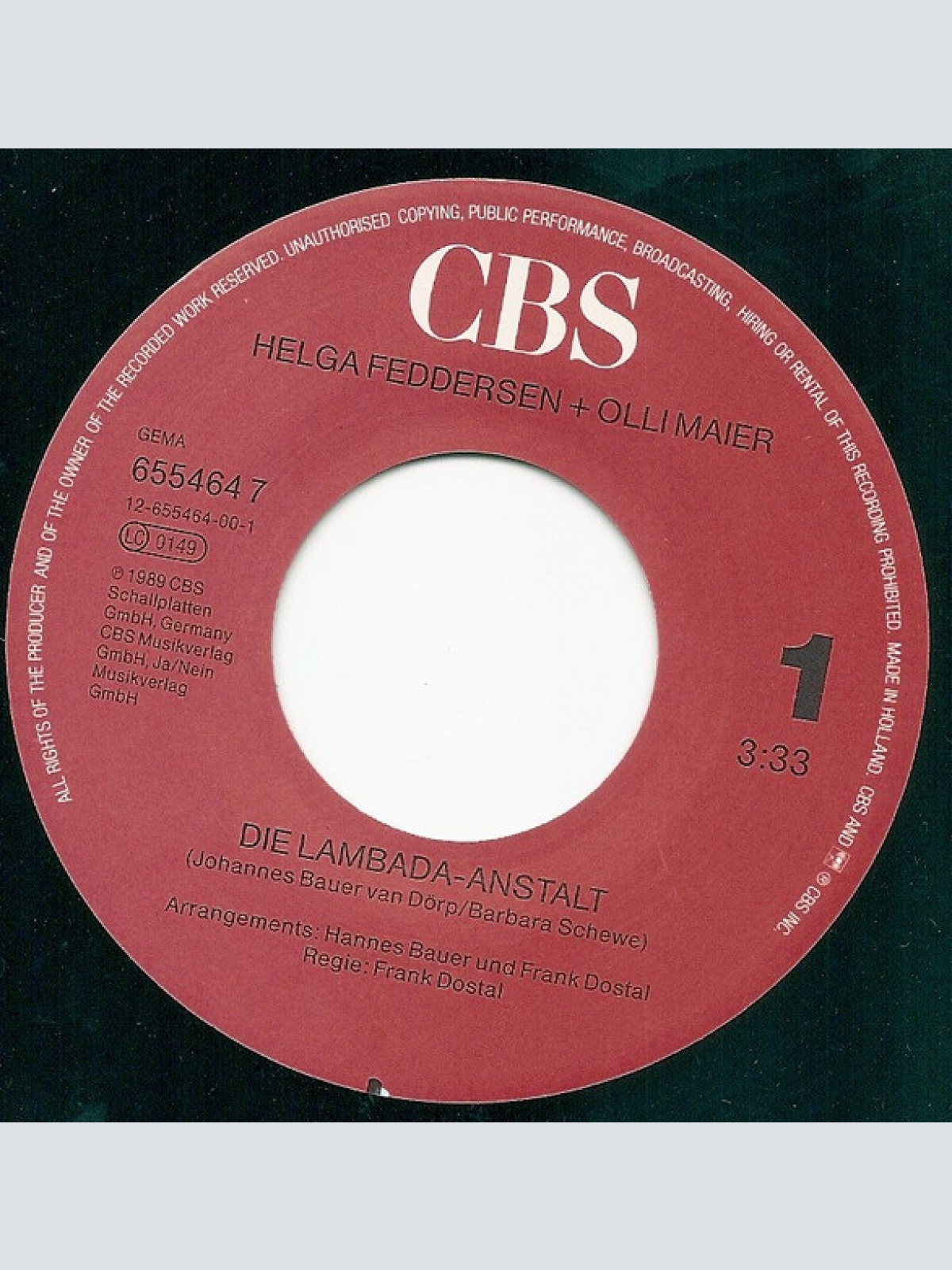 Vinyl / Helga Feddersen + Olli Maier - Die Lambada-Anstalt