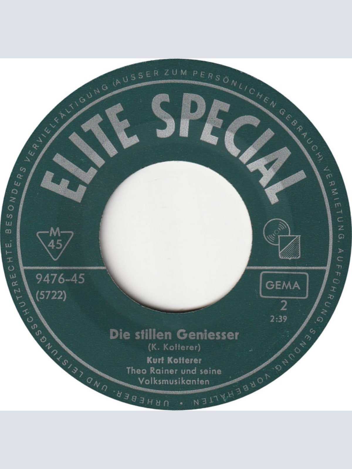 Vinyl / Kurt Kotterer - Die Blume Der Männertreu / Die Stillen Geniesser